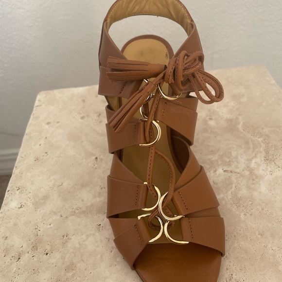 SÉZANE High Irene Wrap Gladiator Sandals in Camel Brown - Picture 8 of 8